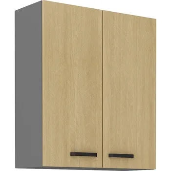 SCANDI sc | horní skříňka 80 G-90 2F s policemi | 80 cm | VYSOKÁ | šedá/rybí kost