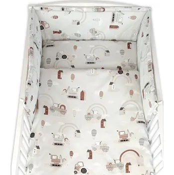 Povlečení Baby Nellys Sada do postýlky 3D, mantinel a povlečení - Malý stavitel, šedá Velikost povlečení: 120x90, Rozměry polštáře: 40 x 60, Rozměry přikrývky: 120 x 90