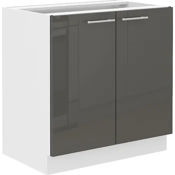 LARA gr | dolní skříňka 80ZL 2F dřezová | 80 cm | šedá lesk