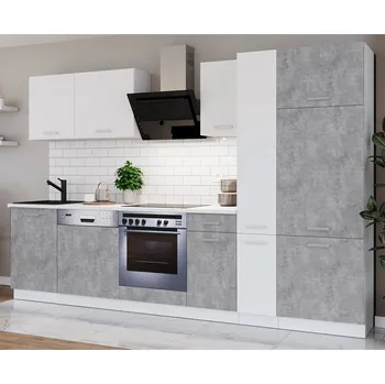 Kuchyňská linka Kuchyňská linka TONI | 300 cm | S PRACOVNÍ DESKOU | bílá/bellato šedá