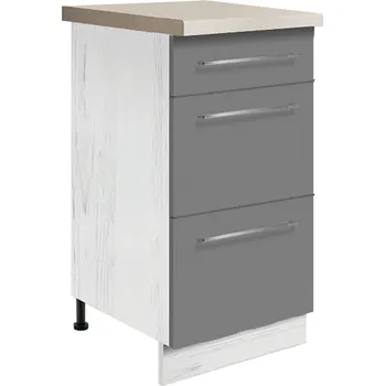 CREATIVA se | dolní skříňka CRE-8D se zásuvkami | 40 cm | VÝBĚR KORPUSU a KOVÁNÍ | šedá lesk