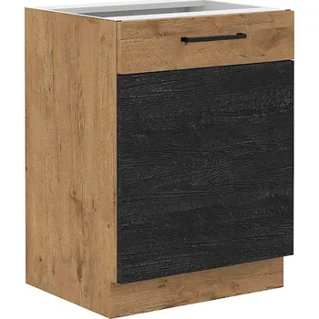 Kuchyňská skříňka VIGO d | dolní skříňka 60D 1F s policí | 60 cm | lancelot/dark wood | UNI dvířka