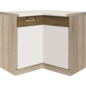 Kuchyňská skříňka FAVORIT r | dolní skříňka FR-16D rohová | 90x90 cm | ribbeck/bílá lesk | VÝBĚR KORPUSU