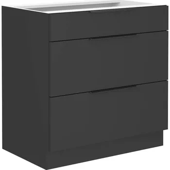 SIENA | dolní skříňka 80 D 3S se zásuvkami PREMIUM BOX | 80 cm | černá