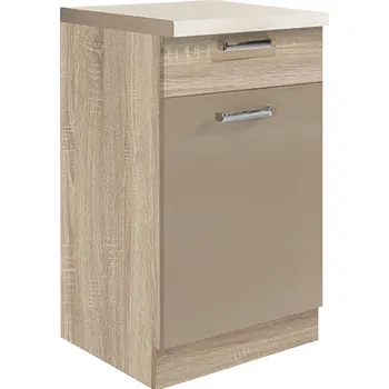 PREMIO sc | dolní skříňka PRE-3D se zásuvkou a policí | 45 cm | VÝBĚR KOVÁNÍ | sonoma/capuccino lesk