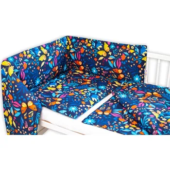 Povlečení Baby Nellys 3-dílná sada Mantinel s povlečením - Motýlí louka, granát Velikost povlečení: 135x100, Rozměry polštáře: 40 x 60, Rozměry přikrývky: 135 x 100