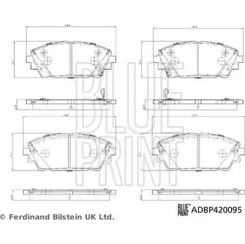 Brzdová destička Sada brzdových destiček, kotoučová brzda BLUE PRINT ADBP420095