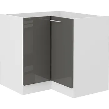 Kuchyňská skříňka LARA gr | dolní skříňka 90x90 ND 2F rohová s policí | 90x90 cm | šedá lesk
