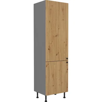 AVARANT sa | vysoká skříňka 60 LO-215 2F na vestavnou lednici | 60 cm | 3D povrch | šedá/artisan