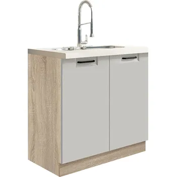 FAVORIT s | dolní skříňka FL-12D dřezová | 80 cm | šedá lesk | VÝBĚR KORPUSU