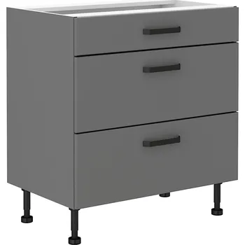 NESSANT se | dolní skříňka 80 D 3S se zásuvkami PREMIUM BOX | 80 cm | šedá