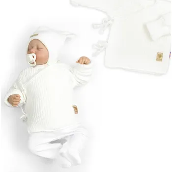 Baby Nellys Kojenecký svetřík, rostoucí, na zavazování na boku - bílá Velikost: 50/56 (0-2m)