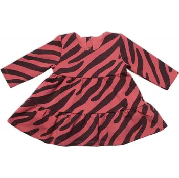 Kojenecký body Mrofi Dívčí bavlněné šaty Mrofi, Helen - cihlově červená s černými pruhy Velikost: 92 (18-24m)