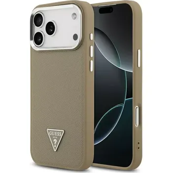Pouzdro na mobilní telefon Pouzdro GUESS pro IPHONE 17 Pro kompatibilní s MagSafe GUHMP17LPGTSPSW (Grained PU Triangle Logo) hnědé