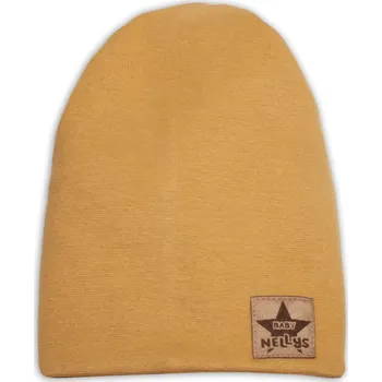 Baby Nellys Dětská bavlněná čepice - dvouvrstvá, hořčicová Velikost: 110 (4-5r)
