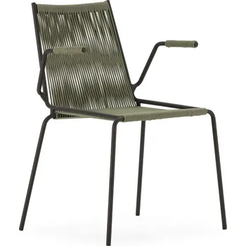 Jídelní židle Zelené kovové jídelní židle v sadě 2 ks s područkami/stohovatelné Emily – Marckeric ID_1818948