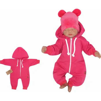 Z&Z Dětský teplákový overálek s kapucí, amarant Velikost: 92 (18-24m)