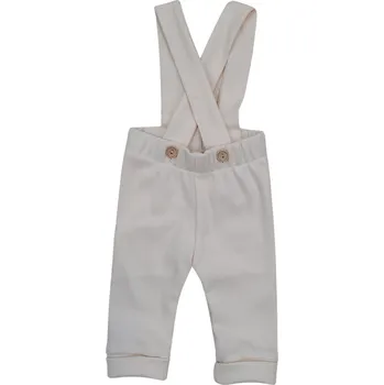 Dupačky Kazum Žebrované rostoucí legíny se šlemi na knoflíky - smetanové Velikost: 56/62 (0-3m)