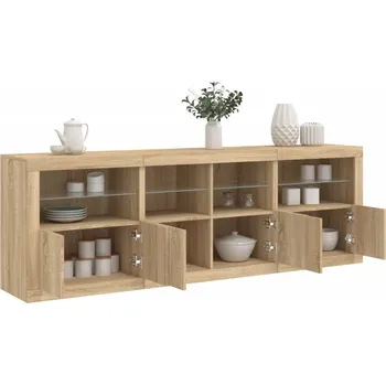 přebalovací pult a komoda Příborník s LED osvětlením dub sonoma 202 x 37 x 67 cm Hnědá3209011