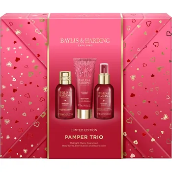 Koupelová pěna Baylis & Harding Midnight Cherry Trio sada: pěna do koupele, 100 ml + tělová mlha, 100 ml + tělový balzám, 50 ml