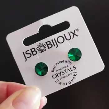 Módní doplněk JSB bijoux Náušnice RIVOLI puzety 8mm - Majestic green