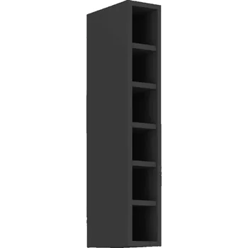 regál SIENA | horní regál 15 G-90 OTW s policemi | 15 cm | černá