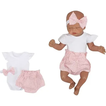 Z&Z 3-dílná sada body kr. rukáv, kraťásky, čelenka s mašlí - růžová, bílá Velikost: 80 (9-12m)