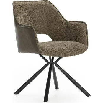 Jídelní židle Zelená čalouněná jídelní křesla v sadě 2 ks s područkami Mariel – Marckeric ID_1818886