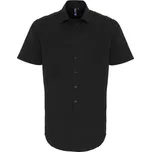 Premier Košile PR246, elastická, popelínová, krátký rukáv COT39024600214-black Černá 4XL