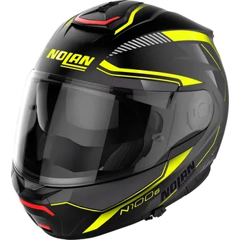 Helma na motorku NOLAN Moto helma Nolan N100-6 Surveyor Flat Black/Yellow N-COM 22 Černá XS