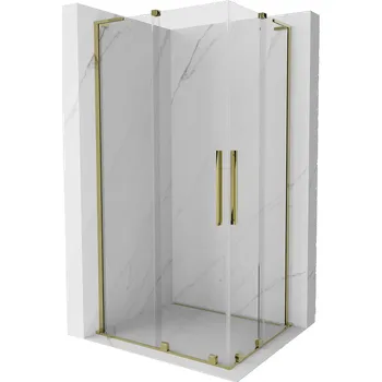 Mexen Velar L Duo posuvná sprchová kabina 100 x 90 cm, transparentní, zlatá - 871-100-090-02-03-50 Sprchové kouty