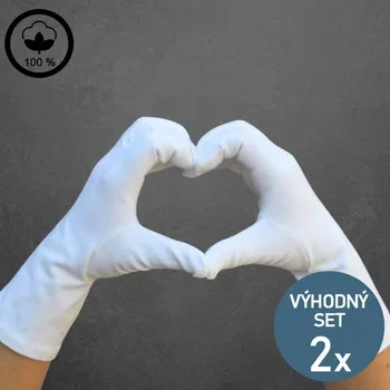 Rukavice KNITVA Dámské rukavice ze 100% bavlny - 2 páry bílé Dámské 7