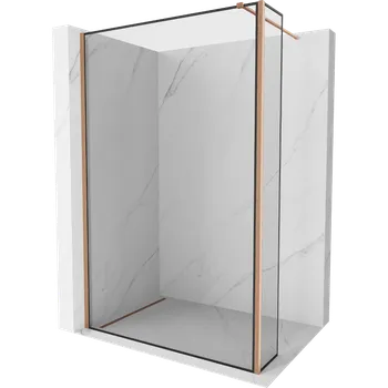 Mexen Kioto sprchová stěna Walk-in 90 x 30 cm, černý rám, kartáčovaná měď - 800-090-212-65-70-030 Sprchové stěny