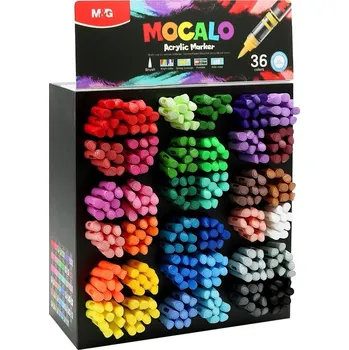 Akrylové fixy M&G Mocalo štětcové, 324ks ve stojánku