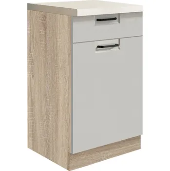 FAVORIT s | dolní skříňka FL-3D se zásuvkou a policí | 45 cm | šedá lesk | VÝBĚR KORPUSU a KOVÁNÍ