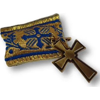 Náramek Ochranný přívěsek s kovovým křížem - Červená