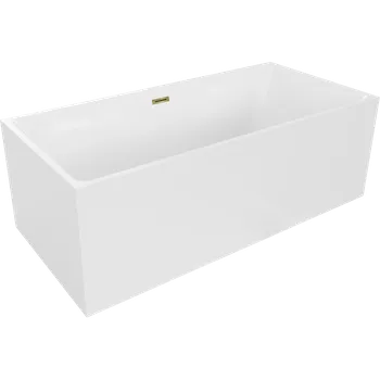 Vana Mexen Nita volně stojící vana 170 x 80 cm, bílá, přeplň zlatý - 52091708000-50 Volně stojící vany