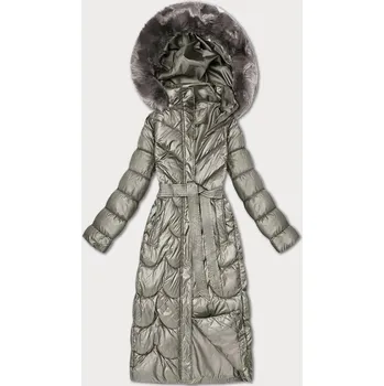 Dámský kabát Klasický béžový prošívaný kabát s kapucí Minority (T3-2620#-62) odstíny béžové L (40)