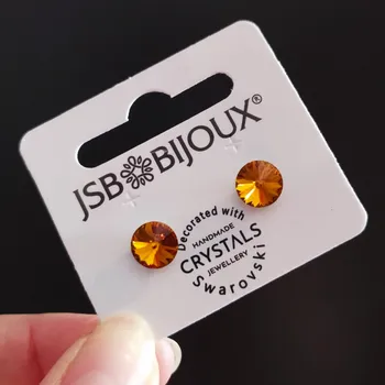 Módní doplněk JSB bijoux Náušnice RIVOLI puzety 8mm - Topaz