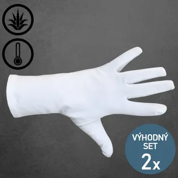Rukavice KNITVA Pánské bavlněné rukavice s Aloe Vera - 2 páry bílé Pánské 8