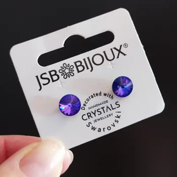 Módní doplněk JSB bijoux Náušnice RIVOLI puzety 8mm - Heliotrope