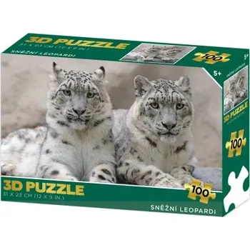 Puzzle 3D puzzle – sněžní leopardi, 100 dílků