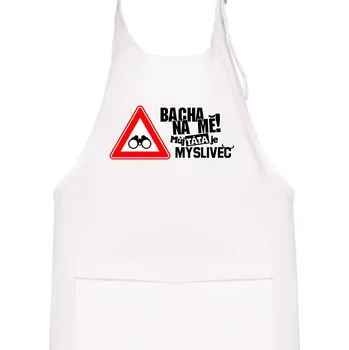 Kuchyňská zástěra Bacha na mě! Můj táta je myslivec - Dětská zástěra na vaření - Univerzální velikost ( Bílá )