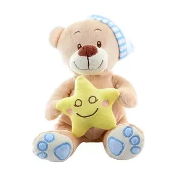 plyšák medvídek s hvězdičkou modrý 23 cm