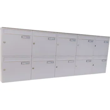 Poštovní schránka Nástěnná sestava z A-01 (5x2) - opláštěná - barva RAL 9016 bílá matná