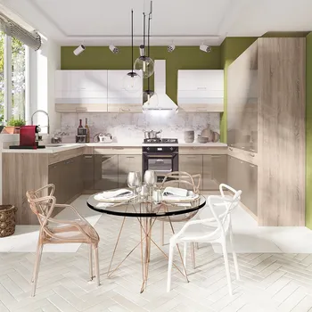 Kuchyňská linka Kuchyňská linka PREMIO 210x310 cm + 140 cm sonoma/bílá/cappuccino lesk