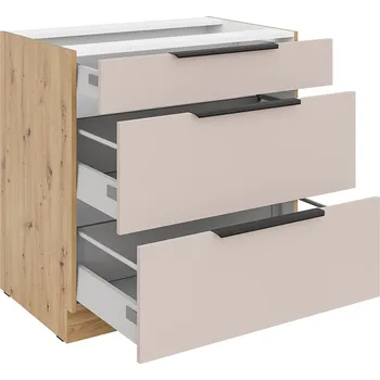 SOLEA k | dolní kuchyňská skříňka 80 D 3S zásuvková | 80 cm | artisan/kašmír | VÝBĚR ÚCHYTŮ