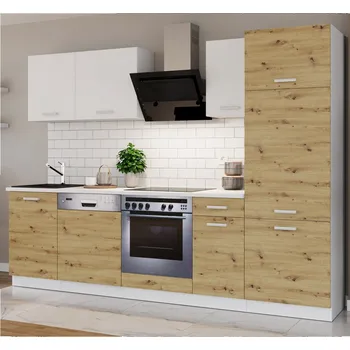 Kuchyňská linka Kuchyňská linka TONI | 270 cm | S PRACOVNÍ DESKOU | bílá/artisan