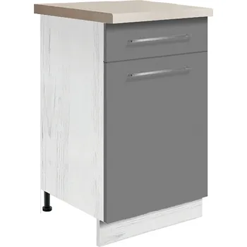 CREATIVA se | dolní skříňka CRE-3D se zásuvkou a policí | 45 cm | VÝBĚR KORPUSU a KOVÁNÍ | šedá lesk