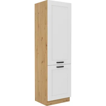 LUNA ab | vysoká skříňka 60 DK-210 2F potravinová s policemi | 60 cm | UNI dvířka | artisan/bílá